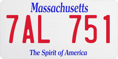 MA license plate 7AL751