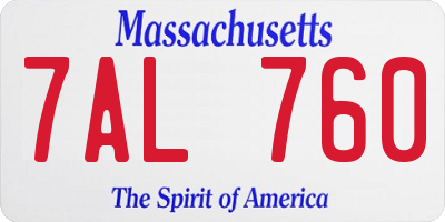 MA license plate 7AL760