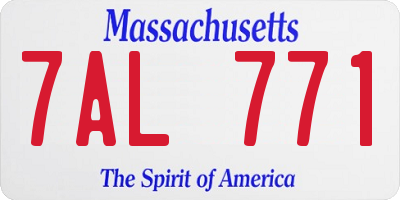 MA license plate 7AL771
