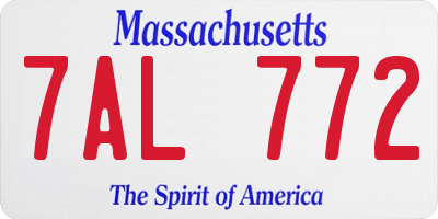 MA license plate 7AL772
