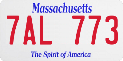 MA license plate 7AL773
