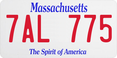 MA license plate 7AL775