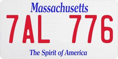 MA license plate 7AL776