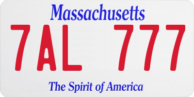 MA license plate 7AL777