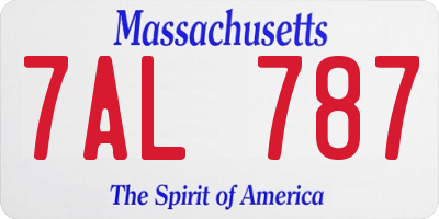 MA license plate 7AL787
