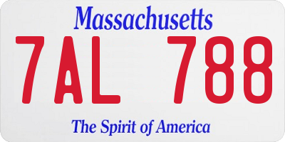 MA license plate 7AL788