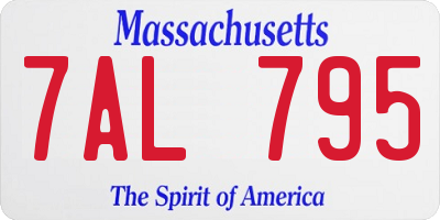 MA license plate 7AL795