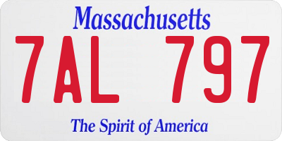 MA license plate 7AL797