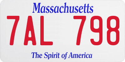 MA license plate 7AL798