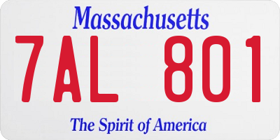 MA license plate 7AL801