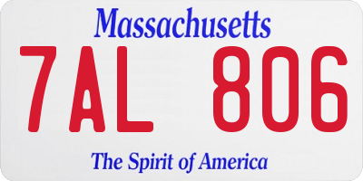MA license plate 7AL806