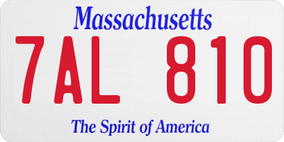 MA license plate 7AL810