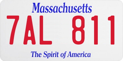 MA license plate 7AL811