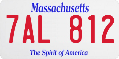 MA license plate 7AL812