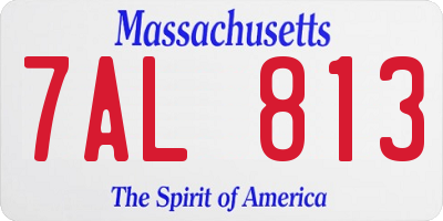 MA license plate 7AL813