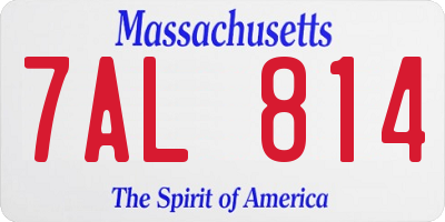 MA license plate 7AL814