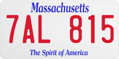 MA license plate 7AL815