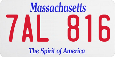 MA license plate 7AL816