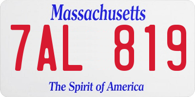 MA license plate 7AL819