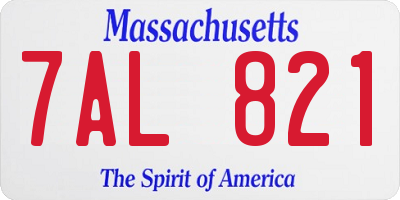 MA license plate 7AL821