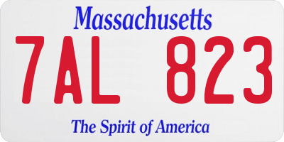 MA license plate 7AL823
