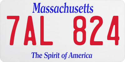 MA license plate 7AL824