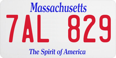 MA license plate 7AL829