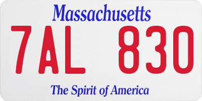 MA license plate 7AL830