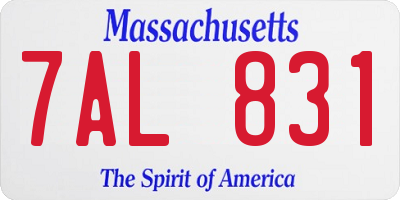 MA license plate 7AL831
