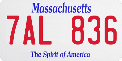 MA license plate 7AL836