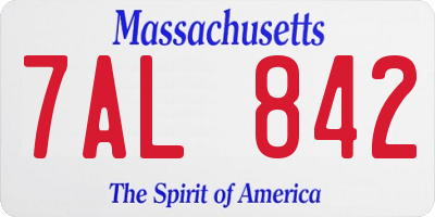 MA license plate 7AL842