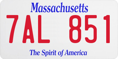 MA license plate 7AL851
