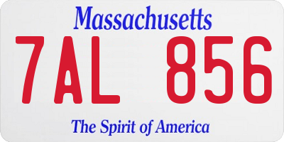 MA license plate 7AL856