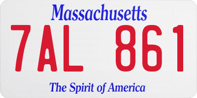 MA license plate 7AL861