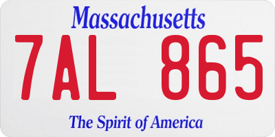 MA license plate 7AL865