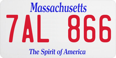 MA license plate 7AL866
