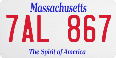 MA license plate 7AL867