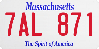 MA license plate 7AL871