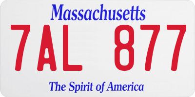 MA license plate 7AL877