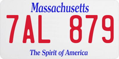 MA license plate 7AL879