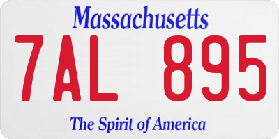 MA license plate 7AL895