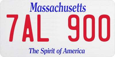 MA license plate 7AL900