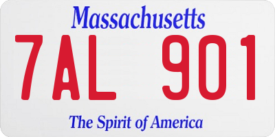 MA license plate 7AL901