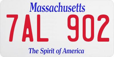 MA license plate 7AL902
