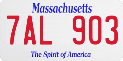 MA license plate 7AL903