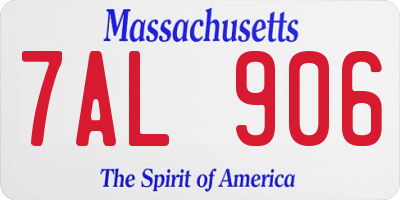MA license plate 7AL906