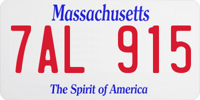 MA license plate 7AL915