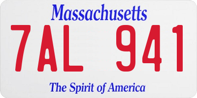 MA license plate 7AL941