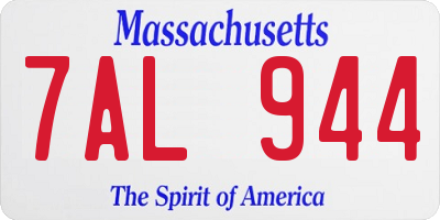 MA license plate 7AL944