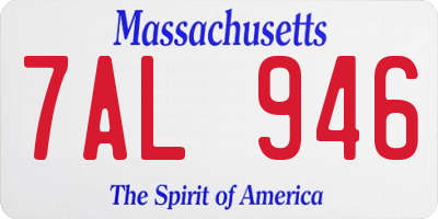 MA license plate 7AL946